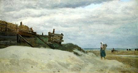 The Beach at Dunkirk from Jean-Babtiste-Camille Corot