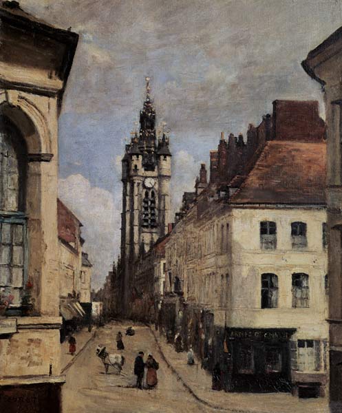 The Belfry of Douai from Jean-Babtiste-Camille Corot