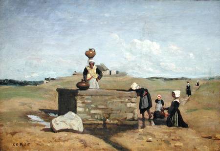 Breton Women at the Well near Batz from Jean-Babtiste-Camille Corot