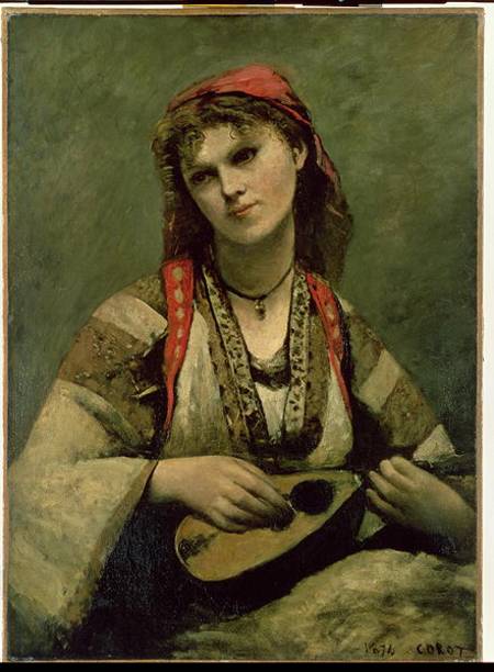 Christine Nilson (1843-1921) or The Bohemian with a Mandolin from Jean-Babtiste-Camille Corot