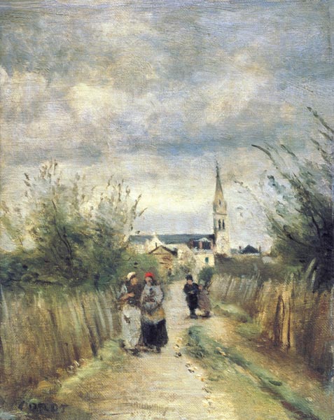 Auf dem Weg von der Kirche. Argenteuil from Jean-Babtiste-Camille Corot