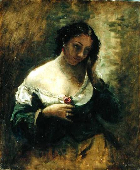 The Girl With The Rose from Jean-Babtiste-Camille Corot