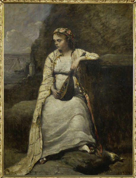 Woman in Greek Costume , Corot from Jean-Babtiste-Camille Corot