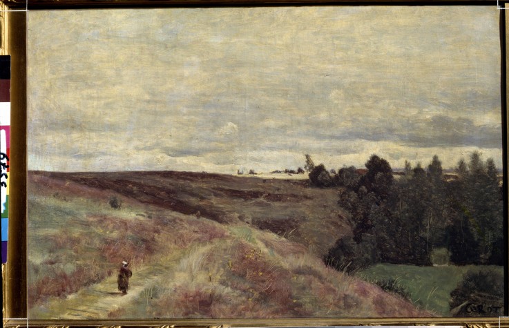 Heather covered hills near Vimoutier from Jean-Babtiste-Camille Corot