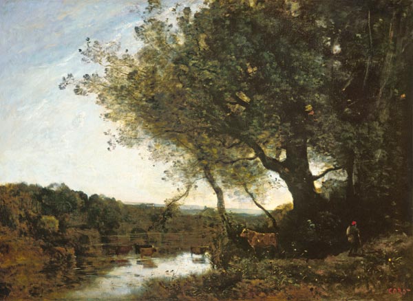 Herd in the Ford from Jean-Babtiste-Camille Corot