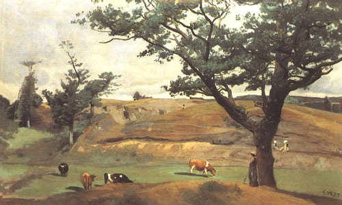 Hügel und Weiden in der Umgebung von Saint-LÔ from Jean-Babtiste-Camille Corot