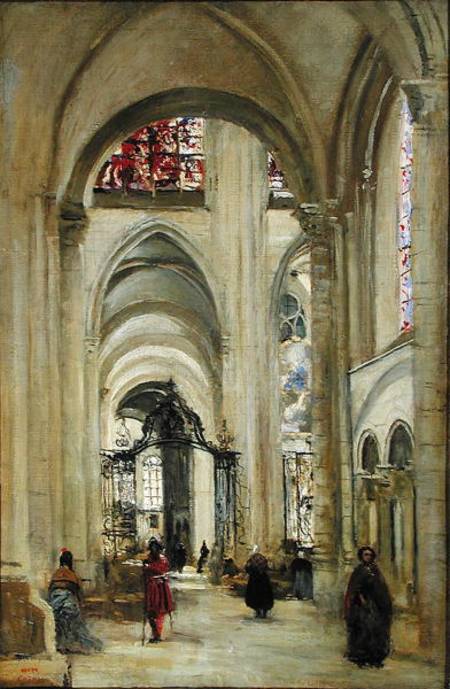 Interior of the Cathedral of St. Etienne, Sens from Jean-Babtiste-Camille Corot