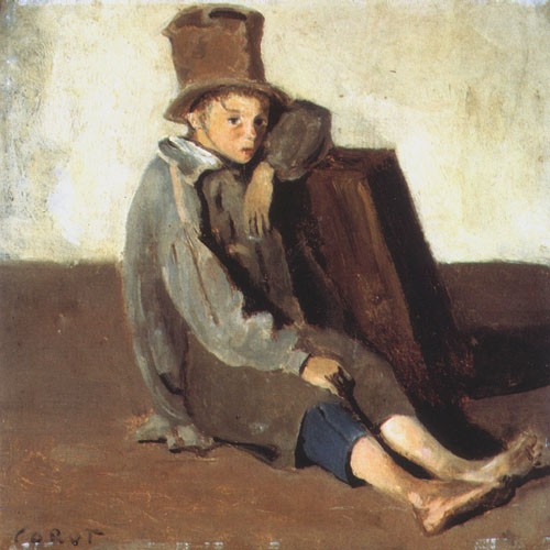 Kind mit großem Hut from Jean-Babtiste-Camille Corot