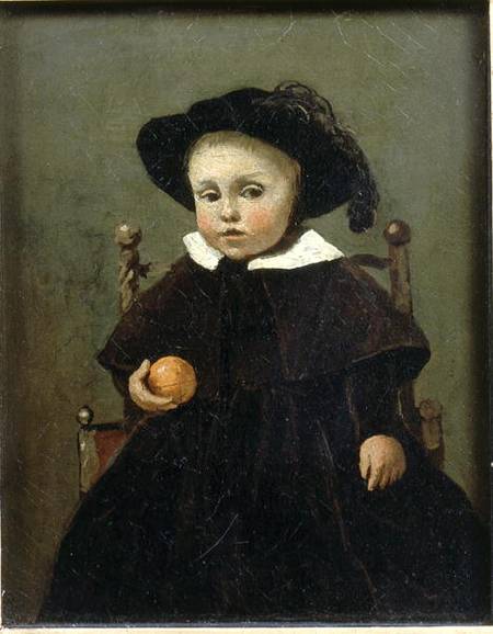 The Painter Adolphe Desbrochers (1841-1902) as a Child, Holding an Orange from Jean-Babtiste-Camille Corot