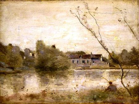 The Pond from the Villa d'Avray from Jean-Babtiste-Camille Corot