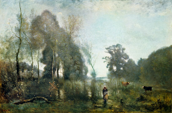 The pond at Ville d'Avray from Jean-Babtiste-Camille Corot