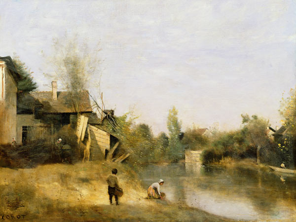 Riverbank at Mery sur Seine, Aube from Jean-Babtiste-Camille Corot