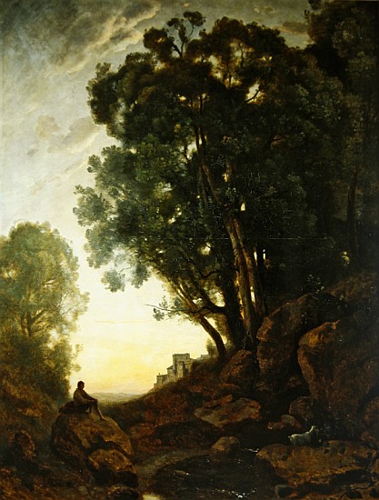 The Italian Goatherd, or The Effect of the Setting Sun, c.1847 from Jean-Babtiste-Camille Corot