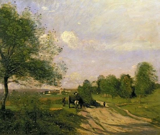 The Wagon, Souvenir of Saintry from Jean-Babtiste-Camille Corot