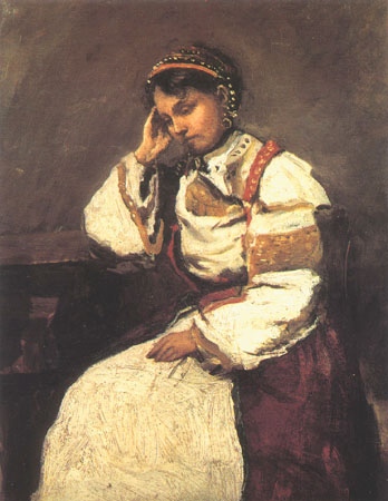 Die träumende Zigeunerin from Jean-Babtiste-Camille Corot