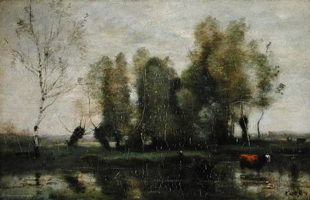Trees in a Marshy Landscape from Jean-Babtiste-Camille Corot