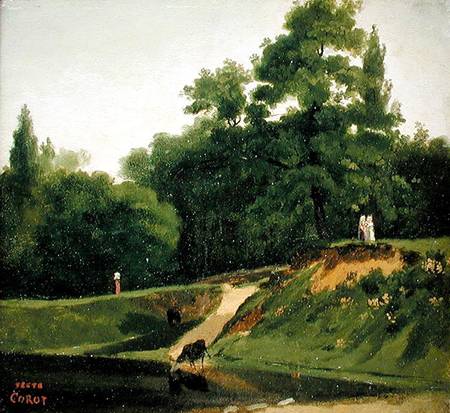 Villa d'Avray - Banks of the Stream near the Corot Property from Jean-Babtiste-Camille Corot