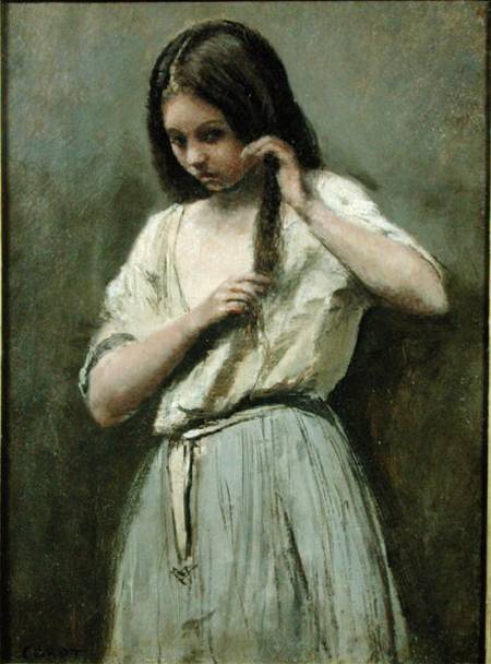 Young Girl at her Toilet from Jean-Babtiste-Camille Corot
