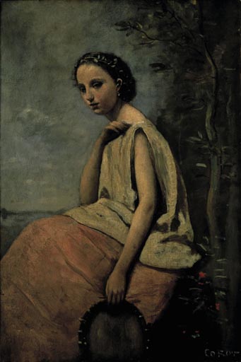 Zingara au tambour de basque (Zigeunerin mit Tambourin) from Jean-Babtiste-Camille Corot