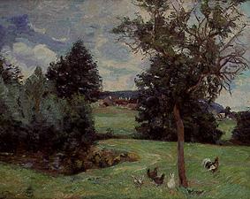Landschaft mit Hühnern from Jean-Baptiste Armand Guillaumin