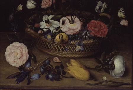 Basket with flowers from Jean-Baptist Bosschaert