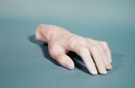 A cast of the hand of Frederic Chopin (1810-49) from Jean Baptiste Auguste Clesinger