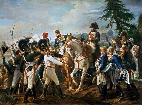 Napoleon and the Bavarian and Wurttemberg troops in Abensberg, 20th April 1809