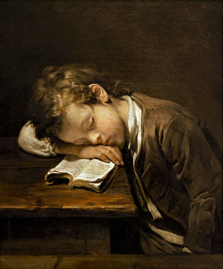 Der schlafende Schuljunge from Jean Baptiste Greuze