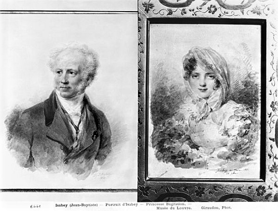 Self portrait and portrait of Princess Bagration, 1841 and 1812 from Jean-Baptiste Isabey