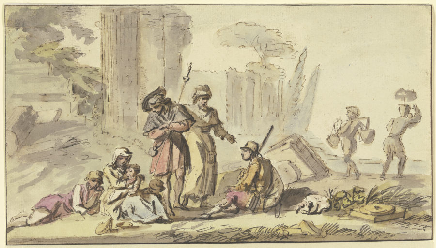 Ruhende Pilger bei Ruinen from Jean-Baptiste Lallemand