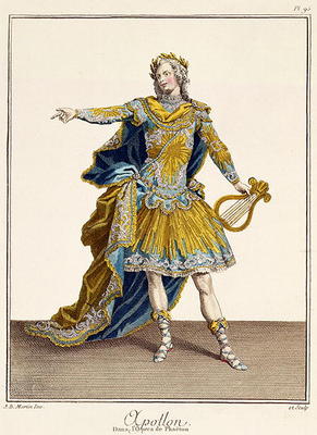 Costume for Apollo in the opera 'Phaethon', engraved by the artist, c.1780 (engraving) from Jean-Baptiste Martin
