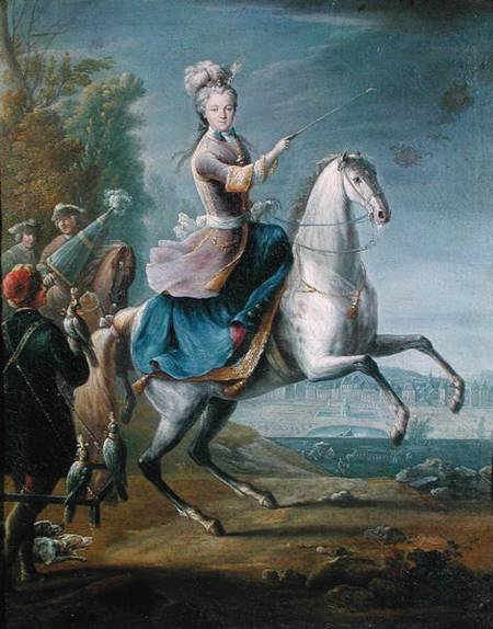 Equestrian Portrait of Maria Leszczynska (1703-68) from Jean-Baptiste Martin