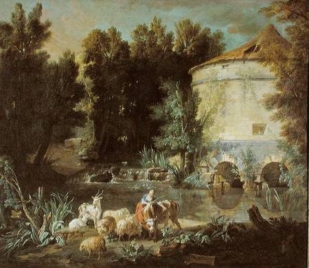 Landscape with a Round Tower from Jean Baptiste Oudry