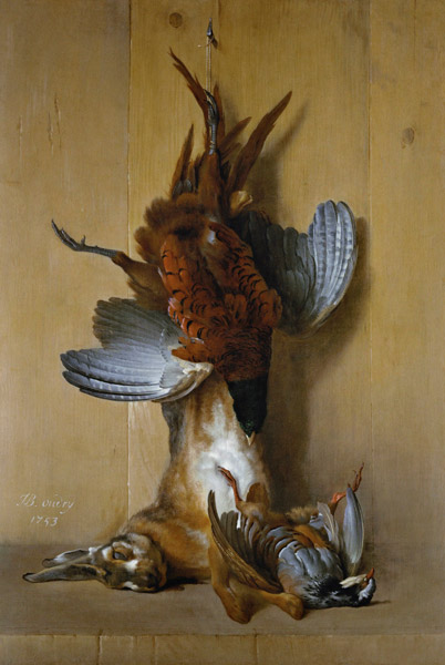 Still Life with a Hare, a Pheasant and a Red Partridge from Jean Baptiste Oudry
