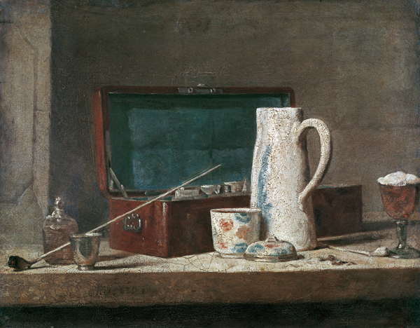 Chardin / Tobacco accessories / Painting from Jean-Baptiste Siméon Chardin