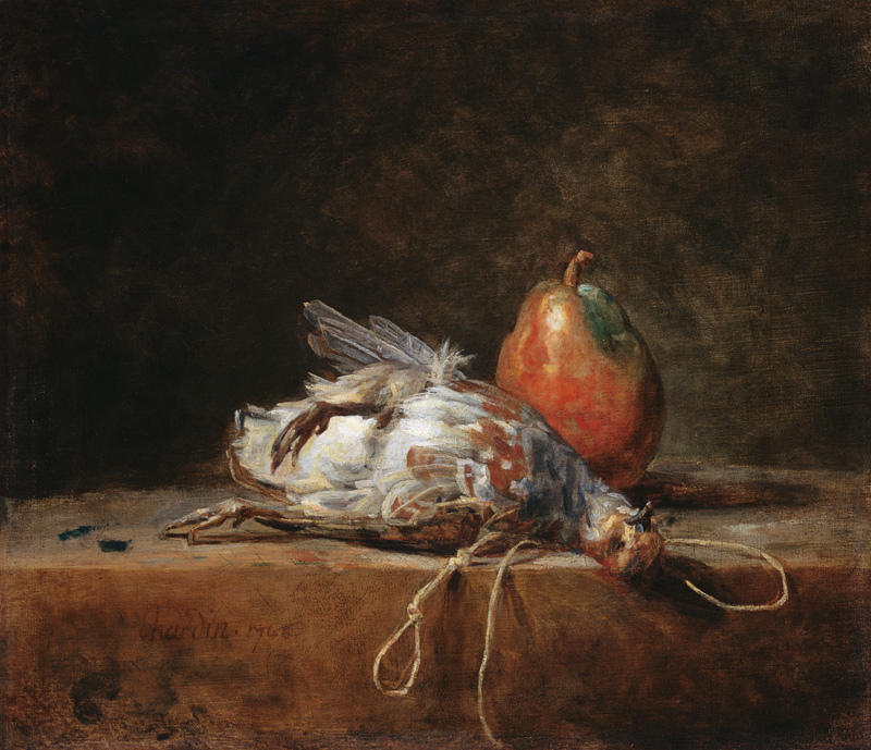 Stillleben mit Rebhuhn und Birne from Jean-Baptiste Siméon Chardin