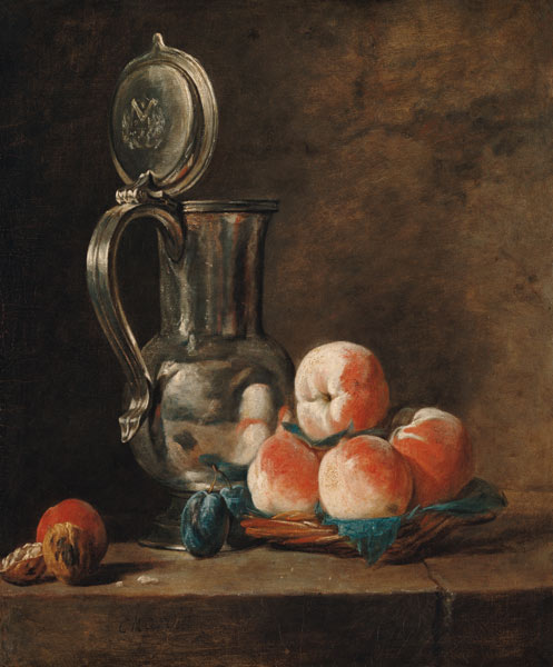 Stillleben mit Zinnkrug und Pfirsichen from Jean-Baptiste Siméon Chardin