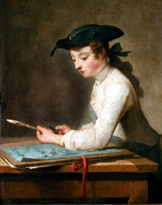 Der Zeichner (Junger Mann, seinen Bleistift spitzend) from Jean-Baptiste Siméon Chardin