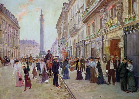 Workers leaving the Maison Paquin, in the rue de la Paix, c.1900 from Jean Beraud