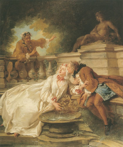 Das Rendezvous am Springbrunnen oder Die Warnung from Jean François de Troy