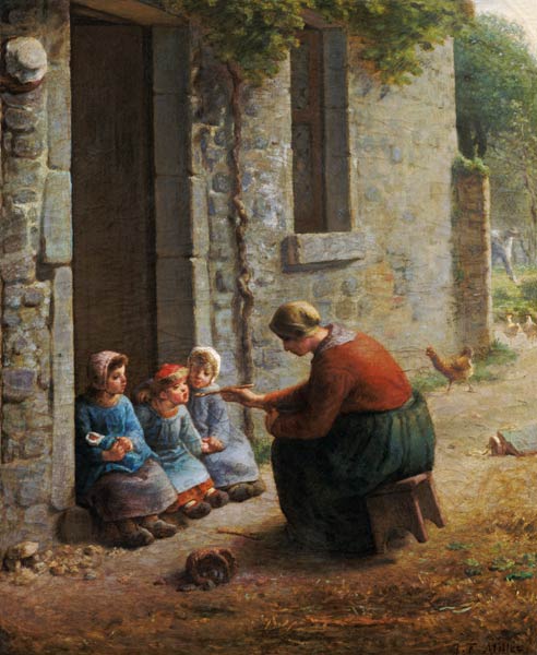 Feeding the Young from Jean-François Millet