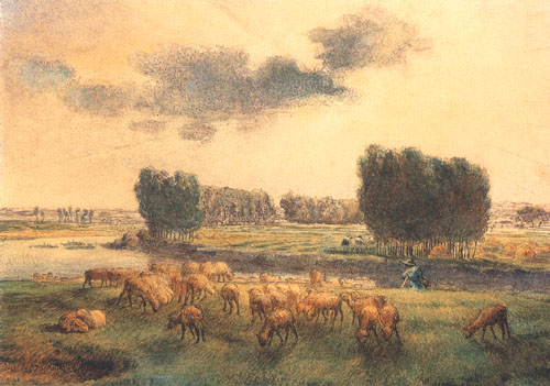 Landschaft mit Schafen from Jean-François Millet