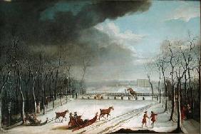 The Prince of Conde Hunting in a Sleigh in 1767