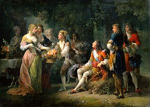 Die Liebeserklärung Louis XIV. von Frankreich an Louise de la Vallière from Jean Frederic Schall