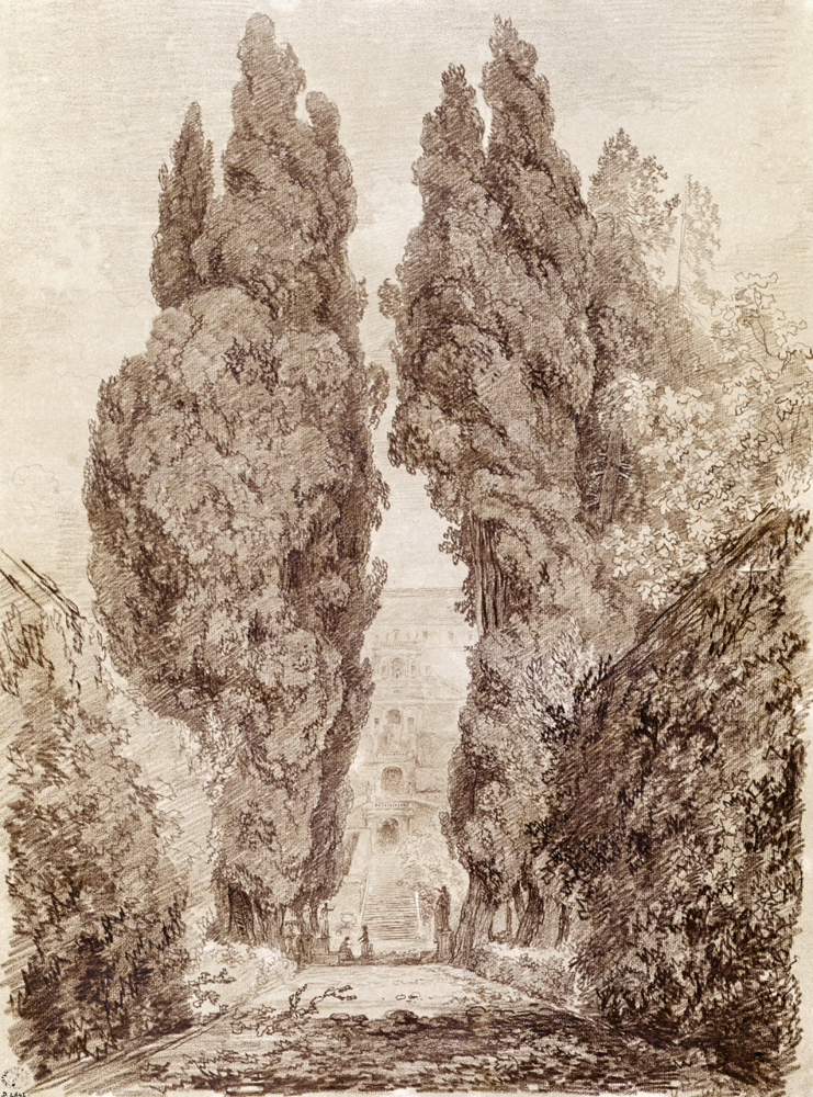 Large Cypresses at the Villa d''Este from Jean Honoré Fragonard