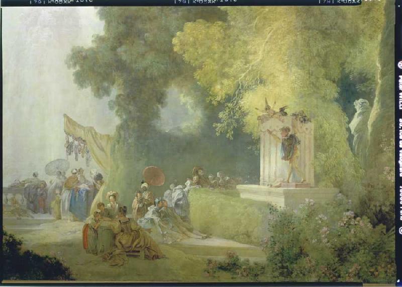 Das Fest im Park von St. Cloud. Detail: Theaterspiel im Park from Jean Honoré Fragonard