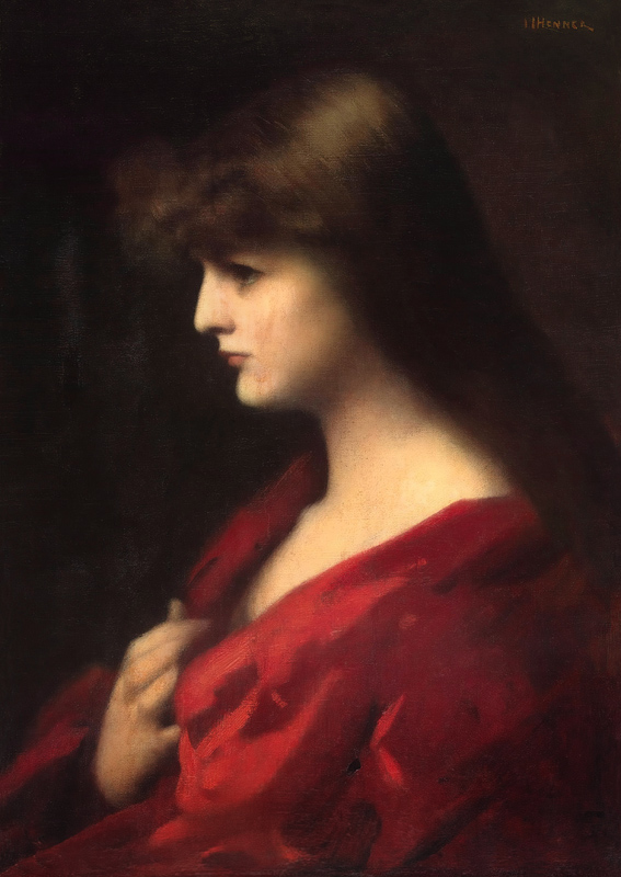 Study of a Woman in Red from Jean-Jacques Henner