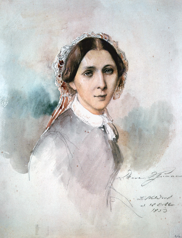Portrait of Clara Schumann (1819-96) 1853 from Jean Joseph Bonaventure Laurens