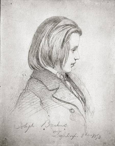 Portrait of Johanes Brahms (1833-97) aged Twenty from Jean Joseph Bonaventure Laurens