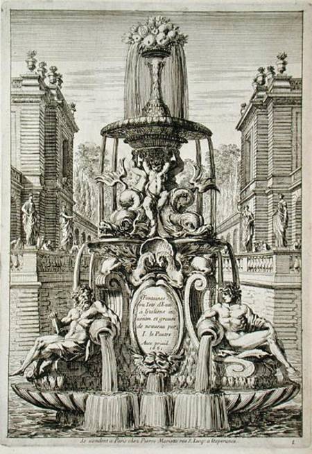 Title page from 'Fountain and Waterjets in the Italian Style' from Jean Lepautre